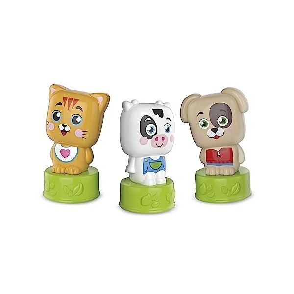 Clementoni- Soft Clemmy-Set de Jeu avec Livre Animaux Mignons-Premières, Briques De Construction, Bloc Souple Bébé 6 Mois, Jo