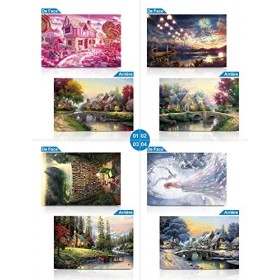 Mini Puzzles pour Adultes Lot de 4 Puzzle Double Face avec Plan de référence, Micro Puzzle, livré avec Une Pince à épiler p