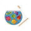 Janod - Speedy Fish Puzzle Game - Develops Fine Motor Skills and Concentration - From 18 Months Old, J07088, Multicolore, Tai