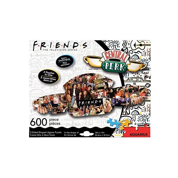 NMR Distribution 75029 Central Perk Double Face Puzzle 600P 86X30 Cm, White, One Size