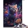 1000 Pièces Puzzle pour Adultes Chat Puzzle pour Adultes Puzzles en Carton Adultes Puzzles Cadeaux Taille 26x38cm 