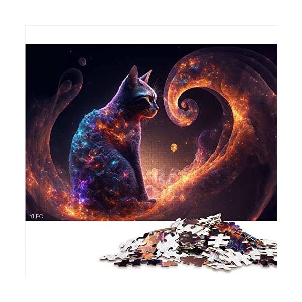 1000 Pièces Puzzle pour Adultes Chat Puzzle pour Adultes Puzzles en Carton Adultes Puzzles Cadeaux Taille 26x38cm 