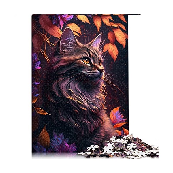 1000 Pièces Puzzle pour Adultes Chat Puzzle pour Adultes Puzzles en Carton Adultes Puzzles Cadeaux Taille 26x38cm 