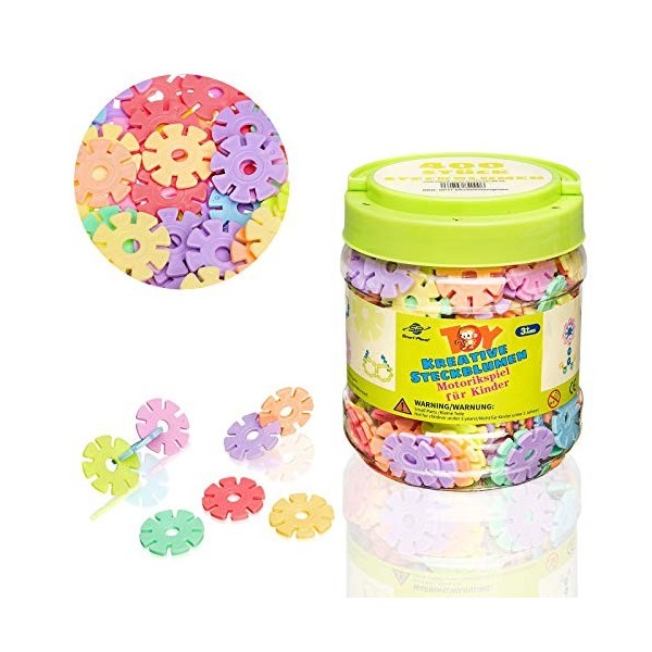 Smart-Planet Lot de 400 fleurs en boîte - Flocons de neige à planter - 3,3 cm - Pastel - Jouet éducatif pour enfants à partir