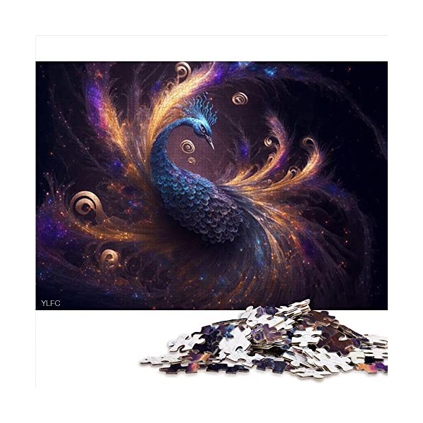 Puzzles 1000 pièces pour Adultes et Enfants Puzzle Paon pour Adultes Puzzles en Carton Décoration familiale （Taille 26x38cm）