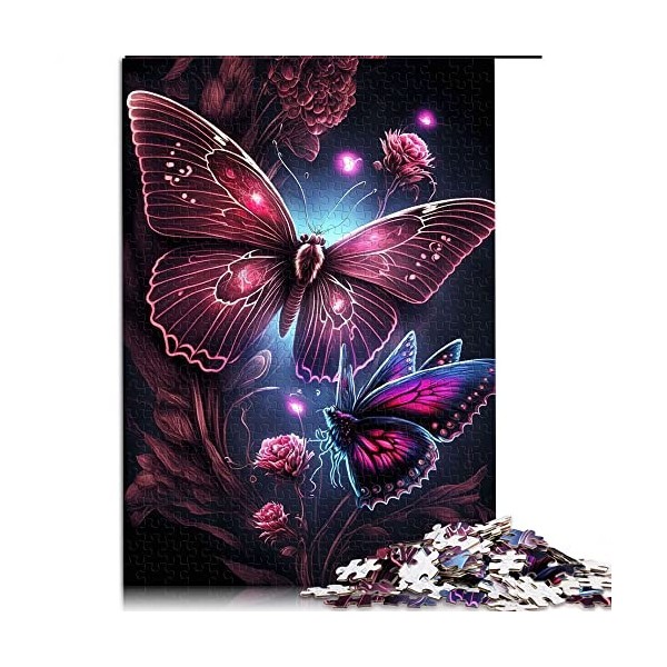 Puzzles pour Adultes 1000 pièces Puzzles Fleur Papillon pour Adultes Puzzles en Carton Jeu de Puzzle Familial Taille 26x38cm