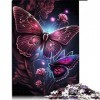 Puzzles pour Adultes 1000 pièces Puzzles Fleur Papillon pour Adultes Puzzles en Carton Jeu de Puzzle Familial Taille 26x38cm