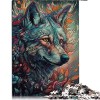 Puzzle 1000 pièces Puzzle Loup Abstrait pour Adultes Puzzles en Carton Jeu Difficile Taille 26x38cm 