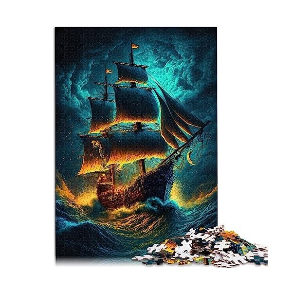 Puzzle Adulte Bateau Pirate Puzzles 1000 pièces pour Adultes pour Adultes et Enfants à partir de 12 Ans Puzzles en Carton Puz