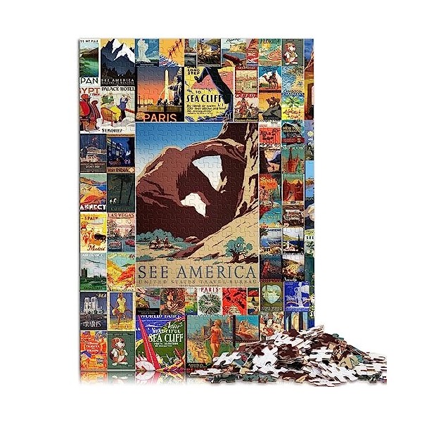 Puzzles pour Adultes Collage Vintage 1000 pièces Puzzles pour Adultes pour Adultes Cadeaux Puzzles en Carton Grands Cadeaux p