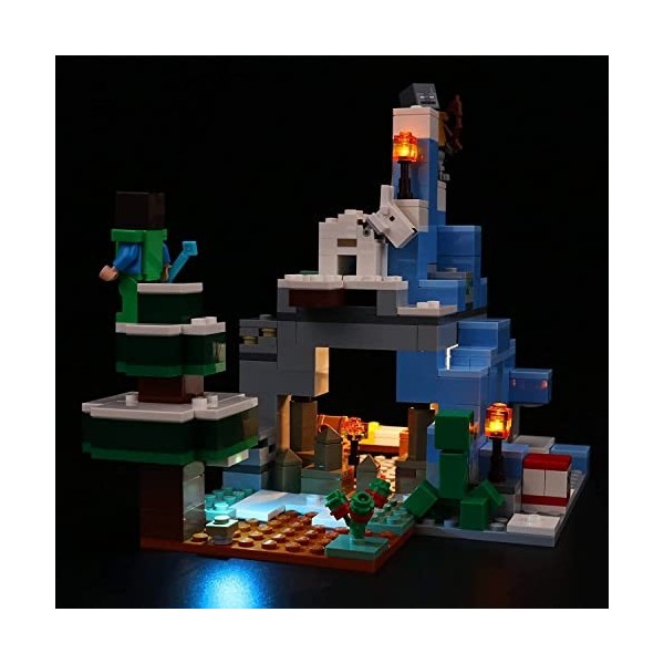Kit déclairage LED pour Lego Minecraft The Iced Pumak, décoration DIY Light Set pour Minecraft Lego 21243 The Frozen Peaks C