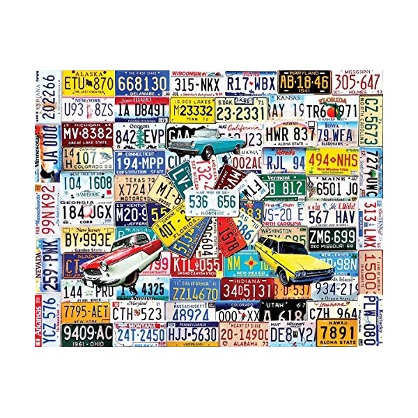 White Mountain Puzzles Jigsaw Puzzle 1000 Pieces 24"X30"-License Plates