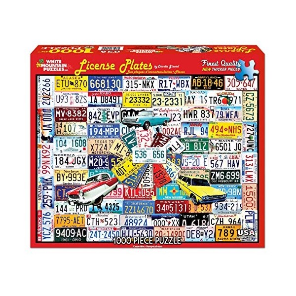 White Mountain Puzzles Jigsaw Puzzle 1000 Pieces 24"X30"-License Plates