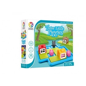 Smart Games - Three Little Piggies Deluxe, Preschool Puzzle Game with 48 Challenges, Picture Story Book Included, 3 - 6 Years