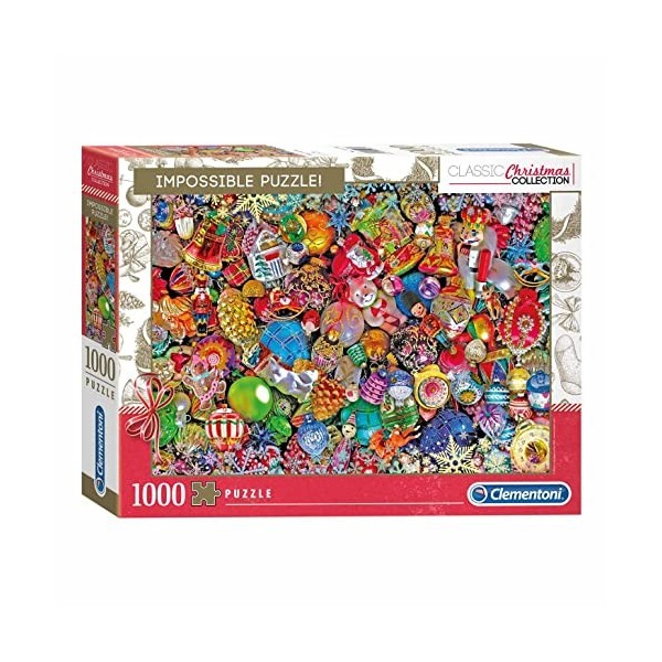 Clementoni Collection-Impossible Jolly Christmas 1000 pièces, Noel-fabriqué en Italie, Puzzle Adulte, 39585, Multicolore