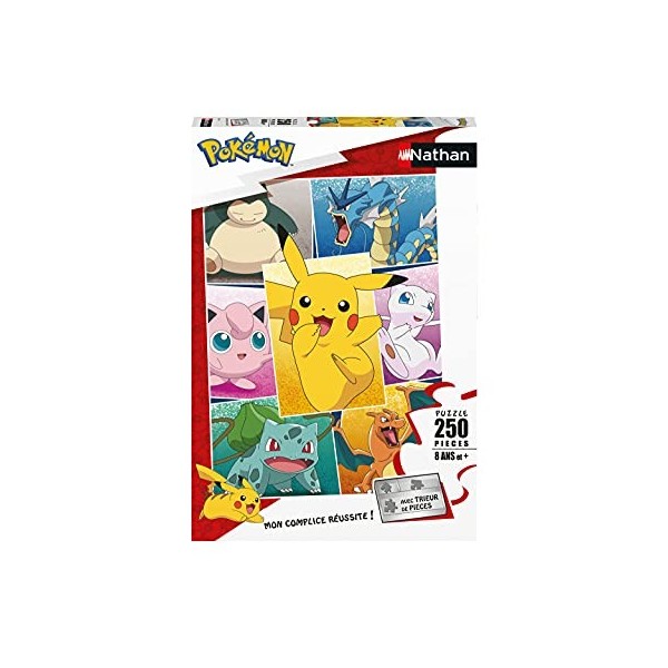 Nathan - Puzzle Enfant - 250 pièces - Types de Pokémon - Filles ou garçons dès 8 ans - Puzzle de qualité supérieure - Carton 