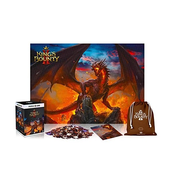 Kings Bounty II: Dragon | Puzzle 1000 Pièce | Poster et Sac Compris | 68 x 48 | Adultes et Enfants à partir de 14 Ans | Parf