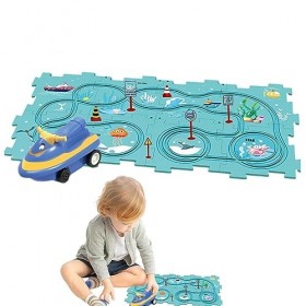 pologmase Chariot électrique dBricolage | Jouet Puzzle électrique pour Voiture Construction éducative | Portable Vehicle Puz