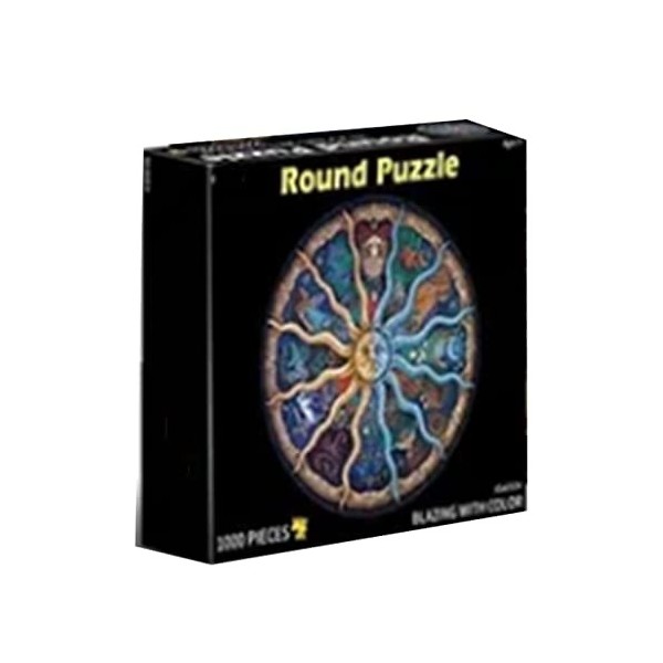 Dilwe 1000 Pcs Puzzles, Forme Ronde Enfants Puzzle, Beaux Modèles Coordination Formation Jouet Éducatif