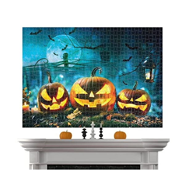 Limily Puzzles dhalloween pour Adultes | Halloween Pumpkin Wall Art Decor | Jeu éducatif Jouet tenture Murale décor de fête 