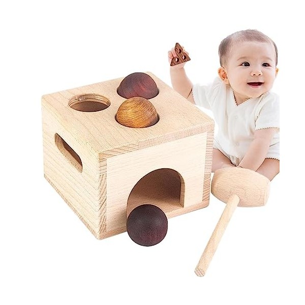 Tebinzi Jouet Formes - Puzzles éducatifs géométriques | Cadeaux dapprentissage Texture Naturelle pour la fête des, Noël et A