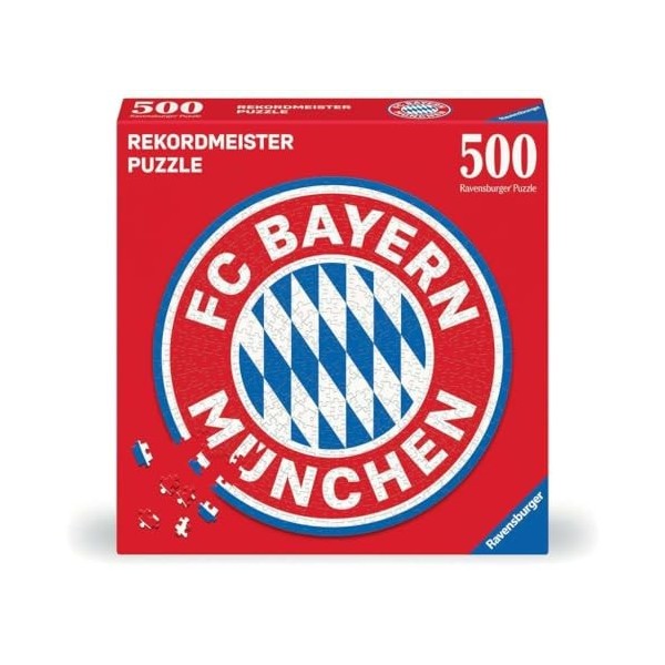 Ravensburger 17452-FC Logo-Puzzle Rond 500 Pièces-FC Bayern München-Adulte et Enfant à partir de 14 Ans, 17115, Rouge, Taille