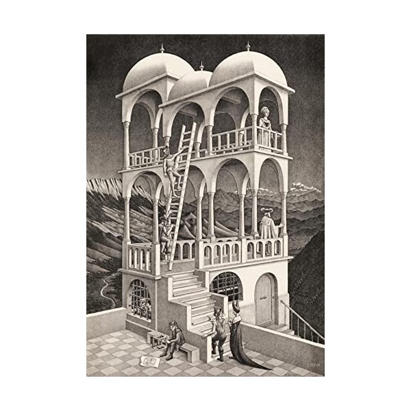 Clementoni- Novo Art Series Escher, Belvedere-1000 Pièces-Puzzle, Divertissement pour Adultes-Fabriqué en Italie, 39754