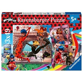 Ravensburger- Animaux 05189 – Nos héros Ladybug et Chat Noir – 3 x 49 pièces Miraculous Puzzle pour Enfants à partir de 5 Ans