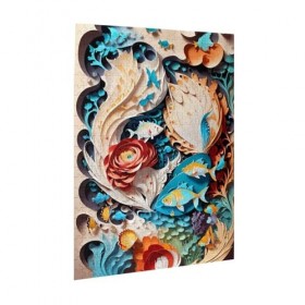 Puzzle de 500 pièces pour adultes Poisson et fleurs Jeu difficile Puzzle en bois Décoration familiale Parfait pour les cadeau