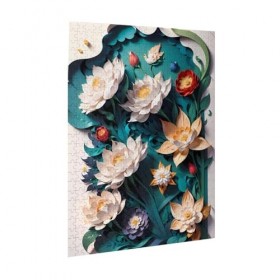 Puzzle de 500 pièces pour adultes Lotus Challenging Game Puzzle en bois Décoration familiale Parfait pour les cadeaux amusant