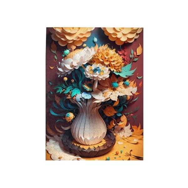 Puzzle de 500 pièces pour adultes - Vases - Jeu stimulant - Puzzle en bois - Décoration familiale - Parfait pour les cadeaux 