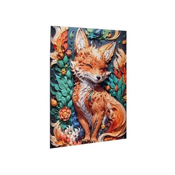 Puzzle de 500 pièces pour adultes Renard Jeu de défi Puzzle en bois Décoration familiale Parfait pour les cadeaux amusants et