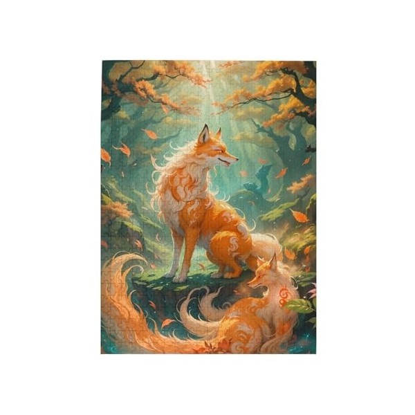 Puzzle de 500 pièces pour adultes Renard rouge Jeu difficile Puzzle en bois Décoration familiale Parfait pour cadeau amusant 