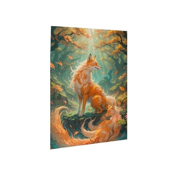 Puzzle de 500 pièces pour adultes Renard rouge Jeu difficile Puzzle en bois Décoration familiale Parfait pour cadeau amusant 