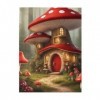 Puzzle de 500 pièces pour adultes - Maison champignon - Jeu stimulant - Puzzle en bois - Décoration familiale - Parfait pour 