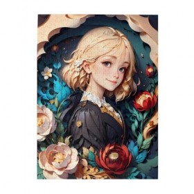 Puzzle de 500 pièces pour adultes – Jeu stimulant blond – Puzzle en bois – Décoration familiale – Parfait pour offrir – Amusa