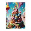 Puzzle de 500 pièces pour adultes Château à sucre Jeu difficile Puzzle en bois Décoration familiale Parfait pour les cadeaux 