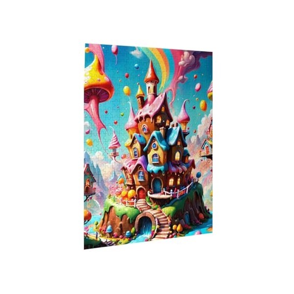 Puzzle de 500 pièces pour adultes Château à sucre Jeu difficile Puzzle en bois Décoration familiale Parfait pour les cadeaux 