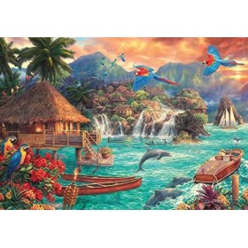 Clementoni Vida en la Isla 2000pzs Does Not Apply Collection Island Life 2000 pièces, Puzzle paysages, Divertissement Adulte-