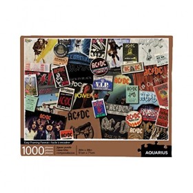 AQUARIUS 65305 AC/DC Albums 1000 Piece Jigsaw Puzzle, Multicolor