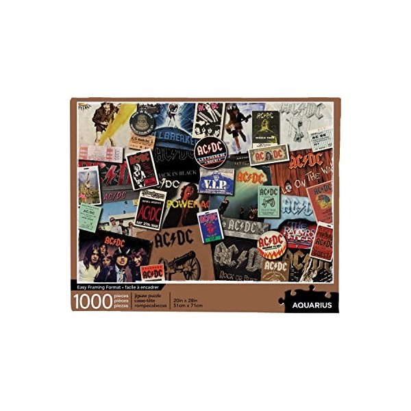 AQUARIUS 65305 AC/DC Albums 1000 Piece Jigsaw Puzzle, Multicolor