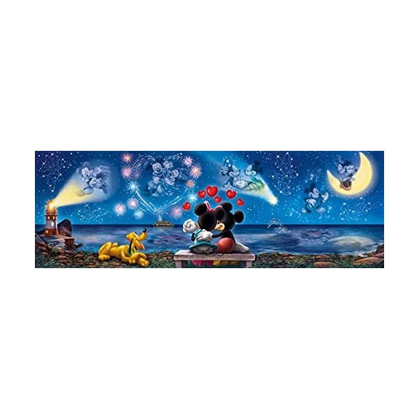 Jouets Puzzle Panorama 1000 Pieces Mickey et Minnie Promenade en Amoureux - pour Disney