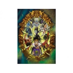 Puzzle Adulte : Les Villains : maléfique - Ursula - Cruella denfer - Jafar - 1000 Pieces - Set Puzzle pour Disney + 1 Carte 