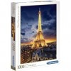 TOYS Puzzle Adulte Vue sur Paris et la Tour Eiffel Illuminee - 1000 Pieces - Collection Monument de France