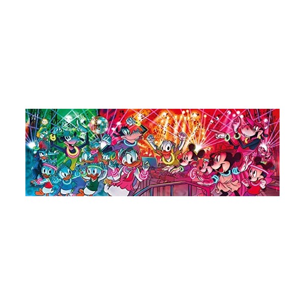 Puzzle Panorama 1000 Pieces Mickey et Minnie Donald RIRI fifi Loulou soirée Disco - Collection pour Disney