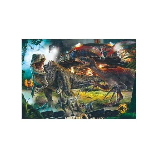 Puzzle 1000 Pieces pour Jurassic World : lattaque des Dinosaures - Puzzle Adulte - Set Puzzle Dino Animaux préhistorique + 1