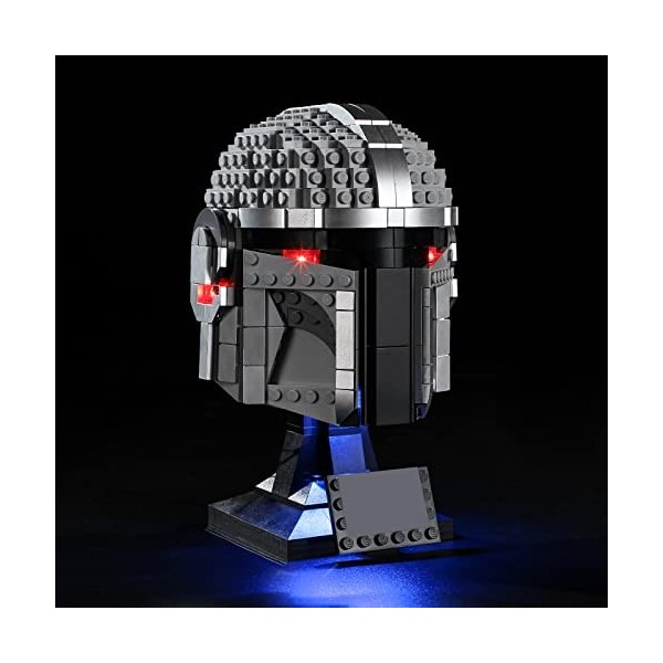 GEAMENT Jeu De Lumières Compatible avec Lego Le Casque du Mandalorien - Kit Déclairage LED pour Star Wars 75328 Jeu Lego No