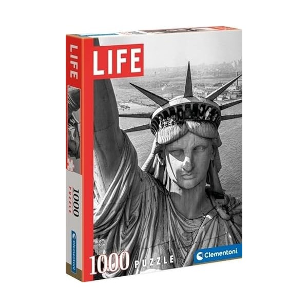 Puzzle Adulte Ville New-York Monument Statue de la liberté - 1000 Pieces - Collection Noir et Blanc
