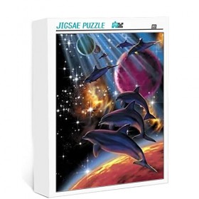 Puzzle adulte 1000 pièces coloré dauphin puzzle décoration murale puzzle pour enfants et adultes