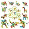 Lot de 189 jouets de construction STEM - créatifs - Construire des jouets éducatifs - Blocs dingénierie à partir de 5 6 7 8 